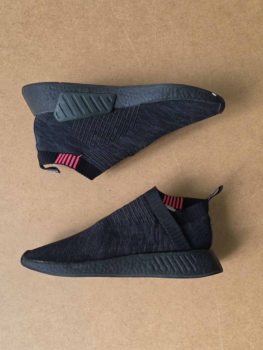 adidas Men's Slip-On Knit Sneakers Black Pink – Size 10.5